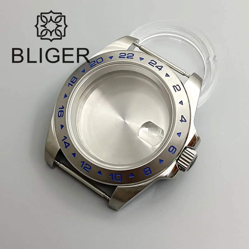 BLIGER New 39mm Watch Case 24-hour Graduated Bezel For Explorer Sapphire Glass Fit NH34 NH35 ETA2824 PT5000 Miyota 9015 Movement