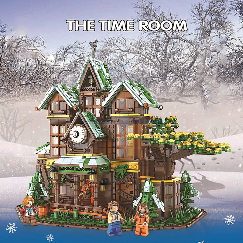 Time Room Treehouse Model Building Blocks MOC 86002 piano piatto vista naturale mattoni di architettura in legno idee Creative regalo giocattolo