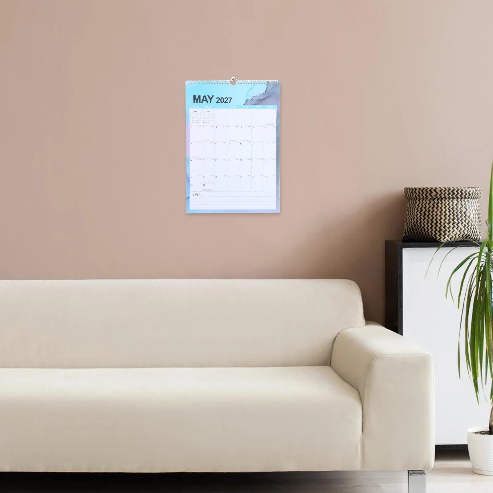 

2026-2027 Wall Calendar English Vertical 18 Month Spiral Bound Hanging Annual Planner Holiday Schedule Large Font for Office