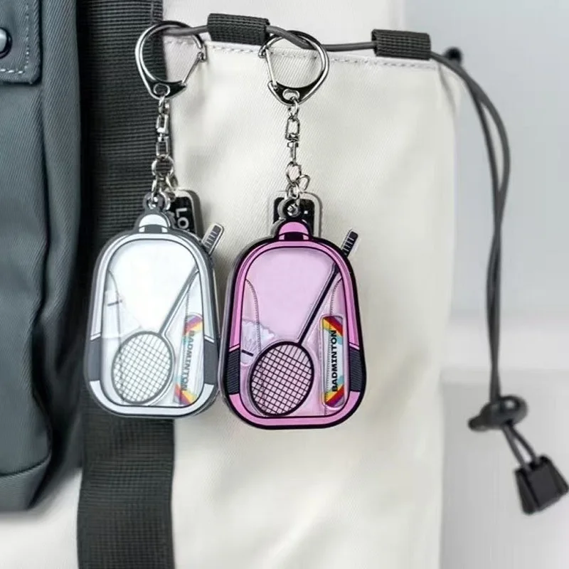 Cute Badminton Keychain Shuttlecock Design Acrylic Shaking Pendant for Backpack Keys Car Decoration Sports Gift for Women Girls