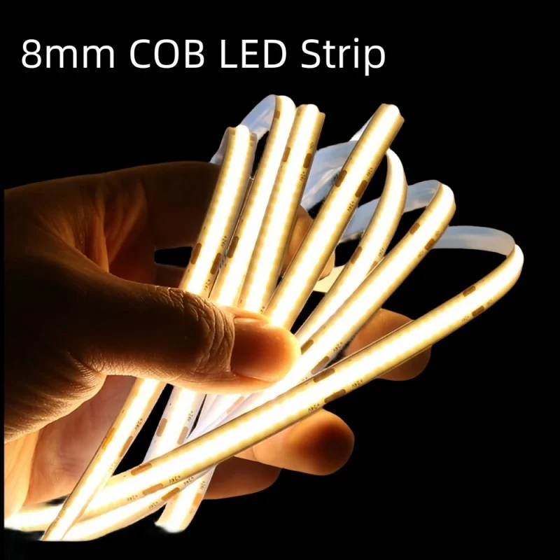 cob led strip lights para decoracao do quarto 12v 24v branco mm cri90 mais flexivel regulavel fitas para quarto 3000k 4000k 6500k 480leds por m 01