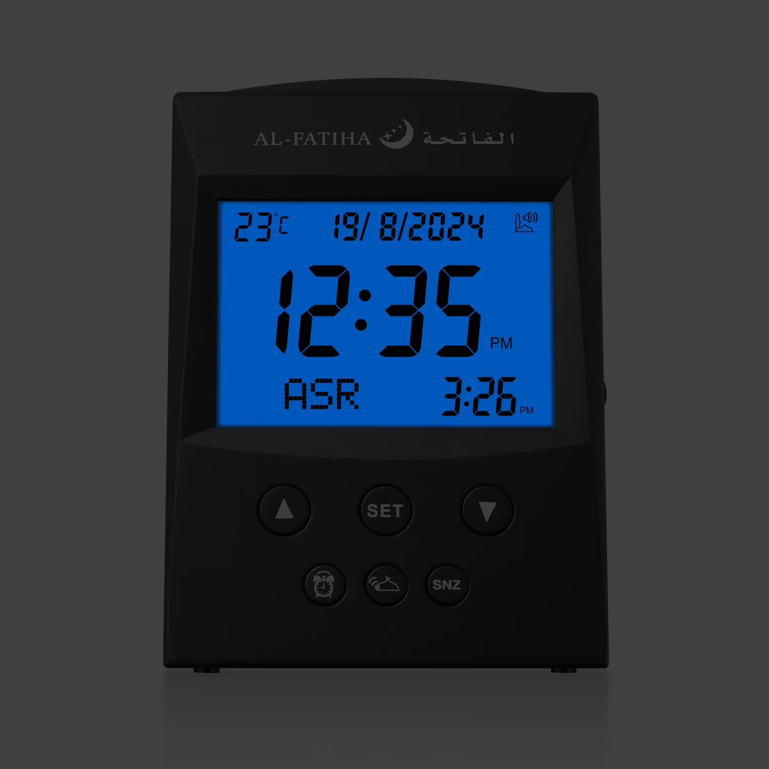 2025 New Arrival Digital Azan LCD Desk Table Clock Muslim Athan Watch AL FAJR Reminder Hijri Gregorian Calendar Islamic Mosque