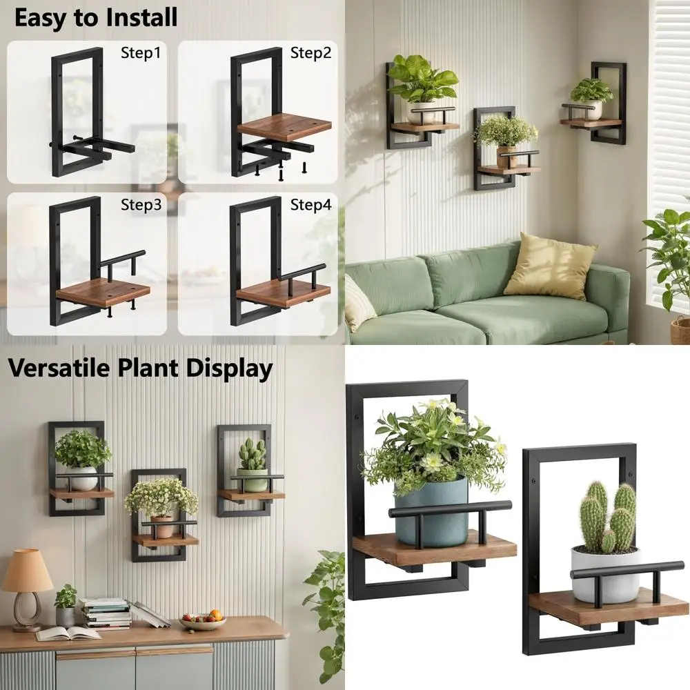 

Навесные полки или настенные кашпо для растений, настенные подвесные полки для растений для спальни, гостиной, кухни, офиса