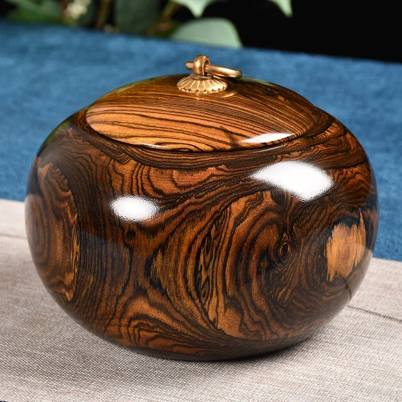 Mexican Huanghuali Solid Wooden Tea Household Large Tea Storage Chinese Retro Awakening Tea Boutique Sealed