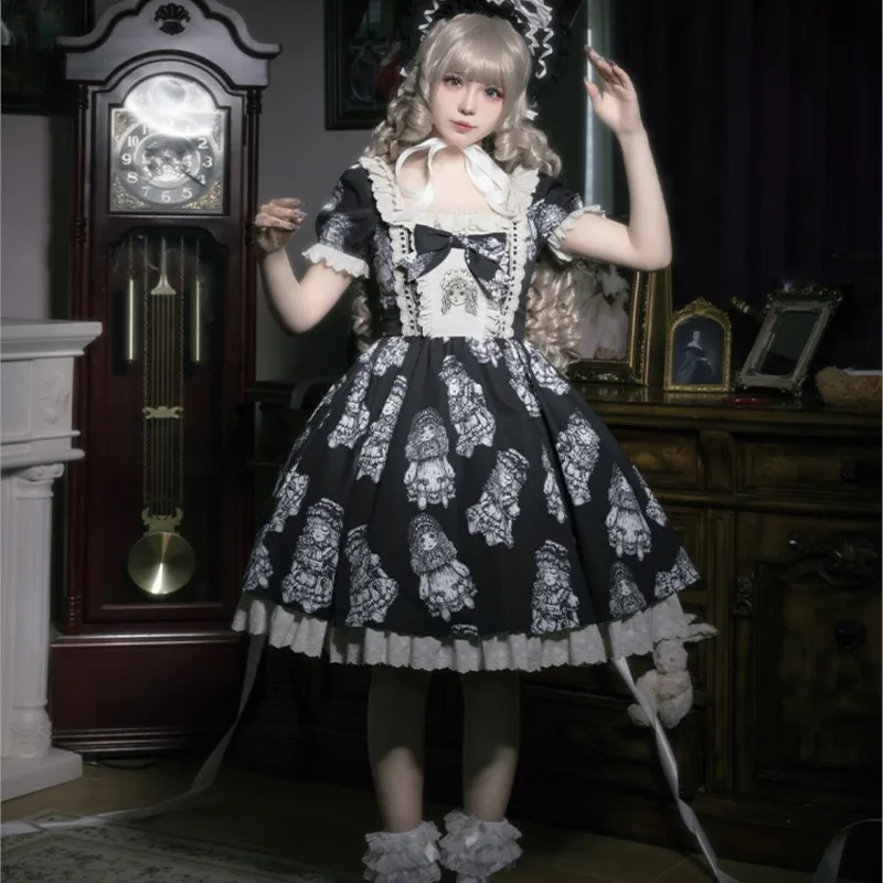 New Style Embroidered Lolita Dress with Doll Handle