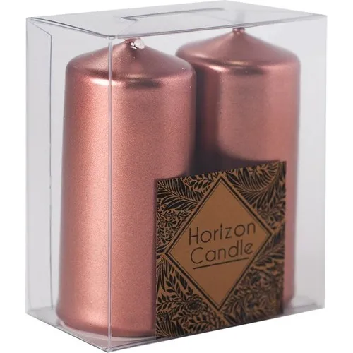 Veramaya Bar candle bright copper 2 pcs Set 3,5x8 Cm