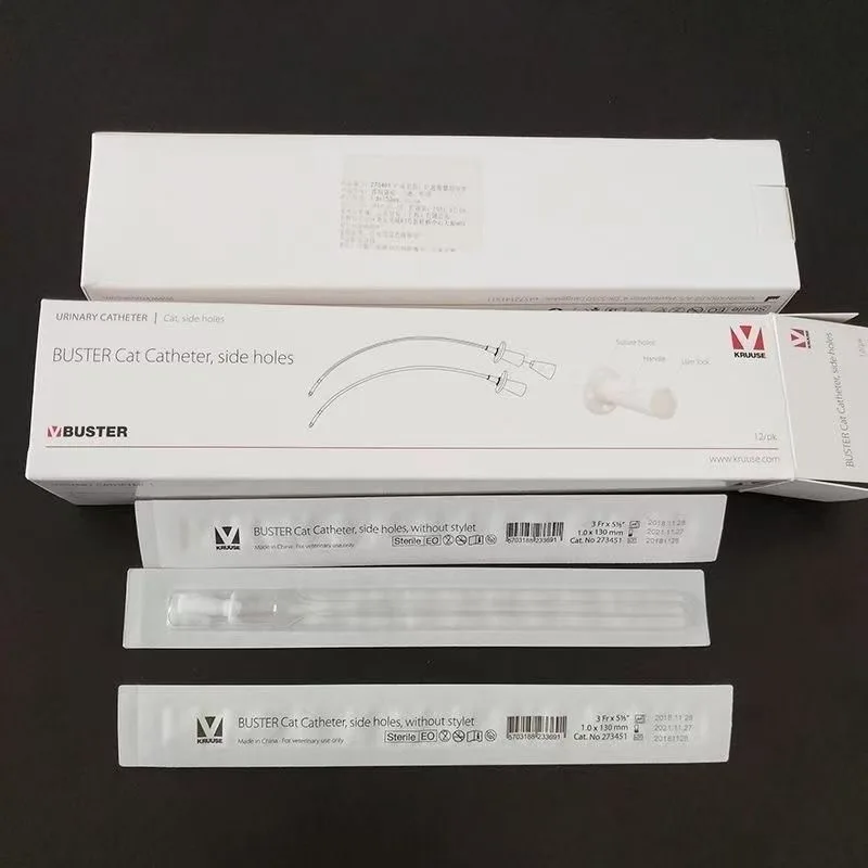 BUSTER Cat uses catheterization catheter, cardiac needle probe, sterile urinary tract stones to block urination