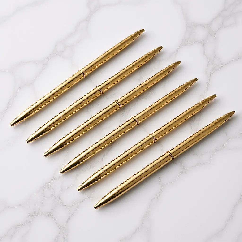 

6 Pcs Gold Plated Writing Pen Ball Point Pens Black Elegant Employee Application Metal