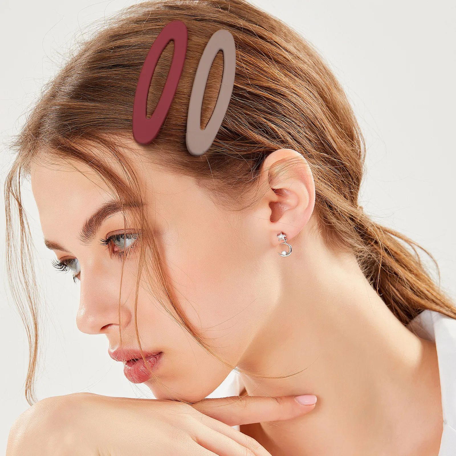 7Pcs Simple Clip Matte Oval Snap Hair Clips for Women Teen Girls Flat Hair Clips for Styling Bangs Cute Small Barrettes