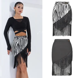 Latin Dance Skirts Female Latin Tassels Skirt Adults National Standard Practice Wear Ballroom Dance Competition Clothes SL4730