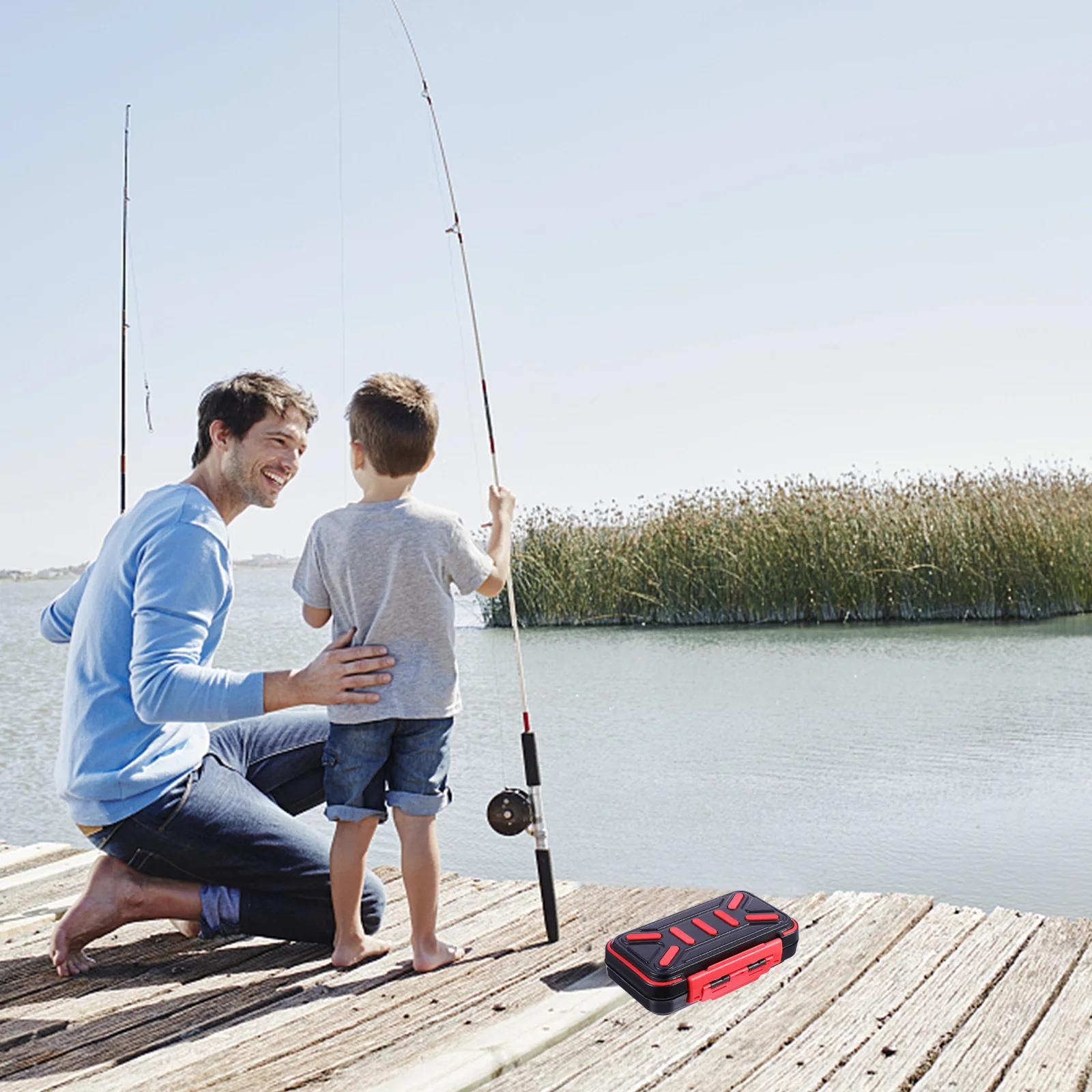 

Waterproof Gear Medium Capacity Lure Organizer Tackle Storage Tray Clear Lid Durable Tool Supplies Angler Accessories Waterproof