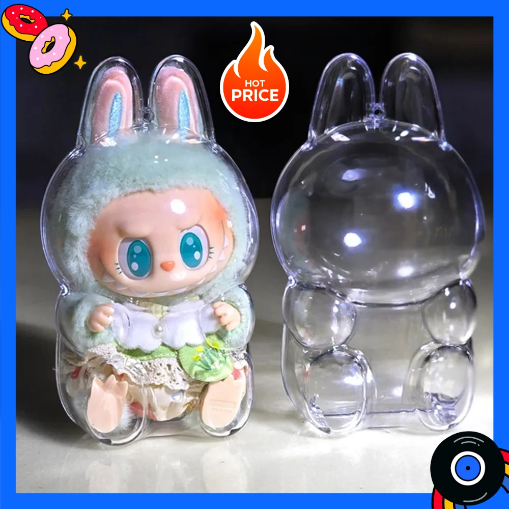 For labubu transparent shell HOT LABUBU transparent protective case protective cover dust cover storage box canvas cloth LABUBU