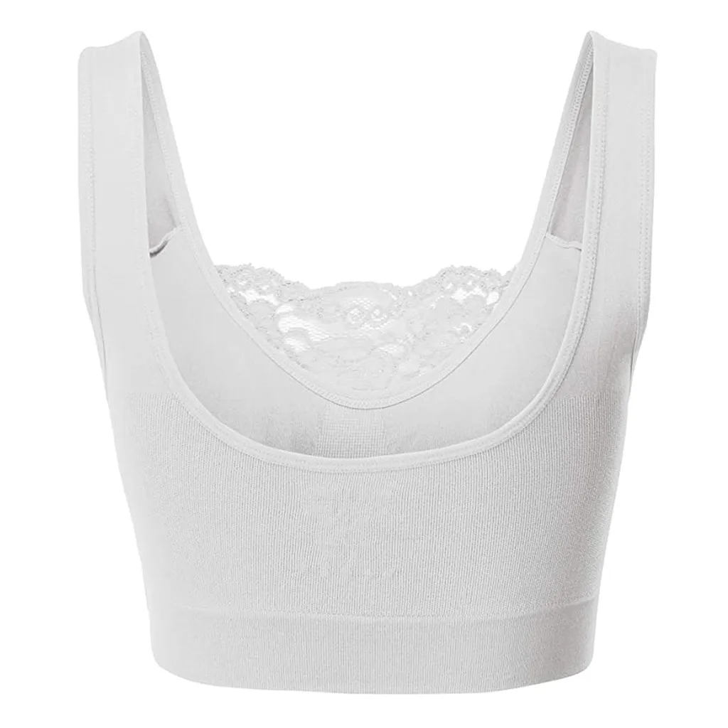 Women Plus Size Vest Crop Wire Bra Lingerie Sexy V Neck Underwear Lingerie Without Chest Pad S3XL Womens Wireless Bras