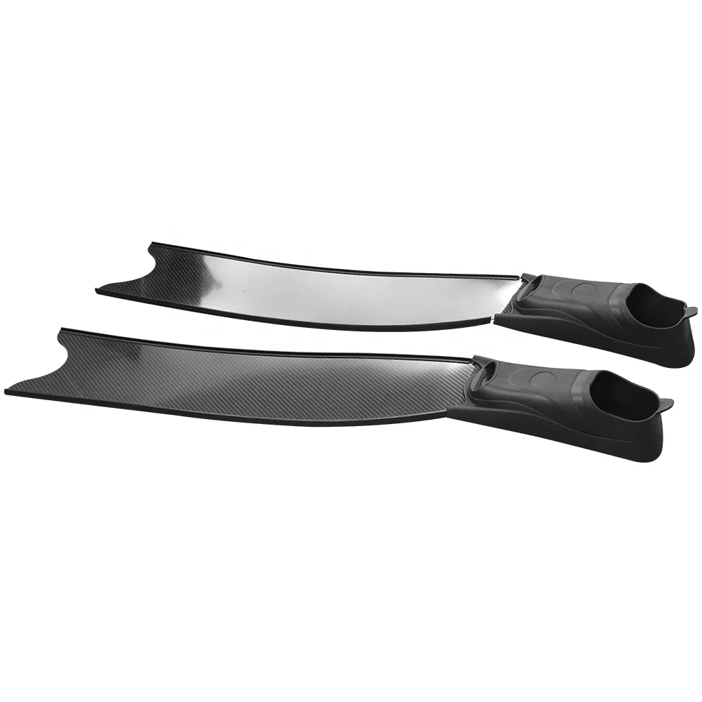 

Free Diving Long Swimming Carbon Fiber Blades Fins with Rubber Frog Foot Pocket Shoe