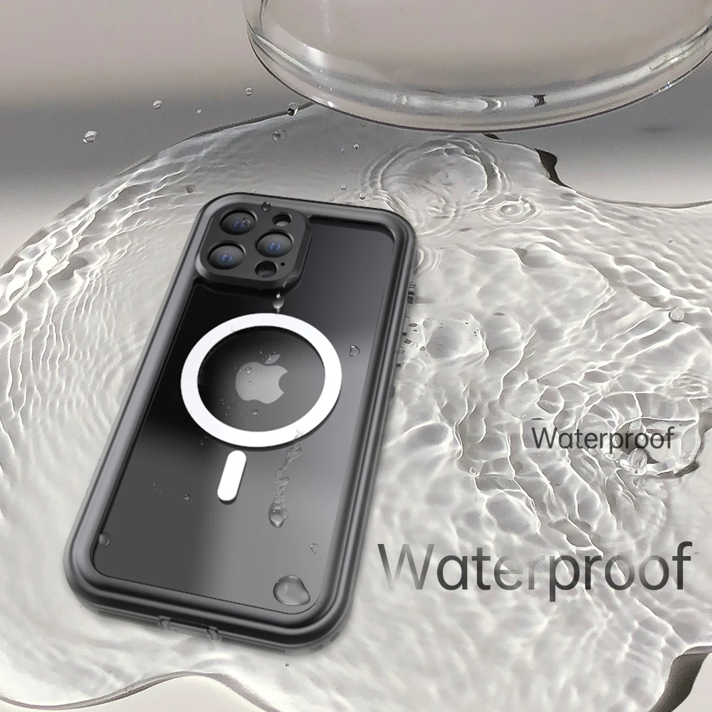 True Waterproof Case for iPhone, 15 ,14, 13 Pro Max, Underwater Diving, Waterproof Swimming Phone Covers, IP68