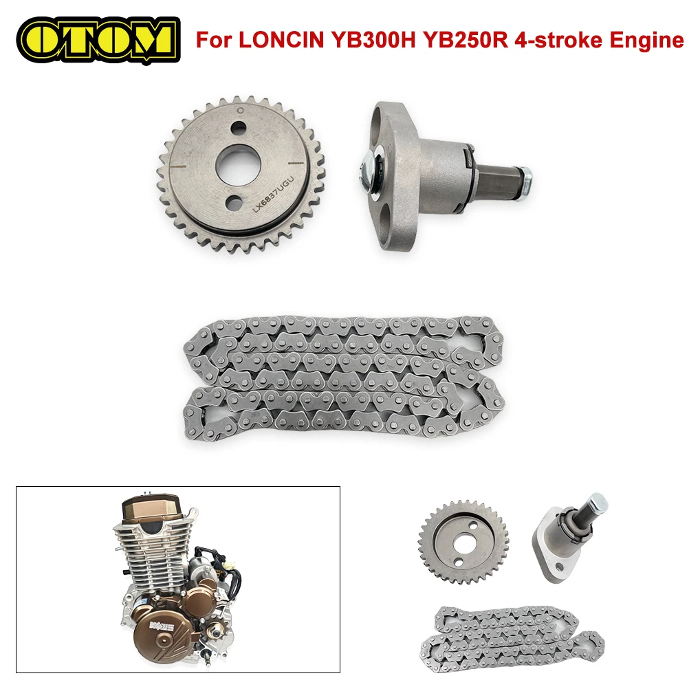 Motorcycle For LONCIN YB300H YB250R Camshaft Timing Chain Tensioner Cam Drive Sprocket 4-stroke KEWS HENGJIAN GR ZUUMAV Engine