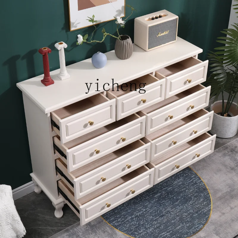 DSA solid wood nine-chest cabinet modern simple drawer-type bedroom storage cabinet living room locker