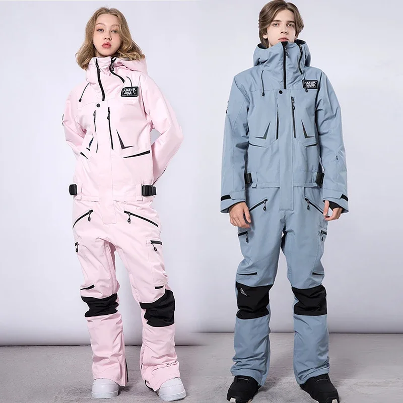 Winter New One-Piece Ski Jumpsuits Women Overalls Outdoor Sports Snowboard Suit Slim Fit Warm Skiing Suit Wind Proof Waterproof