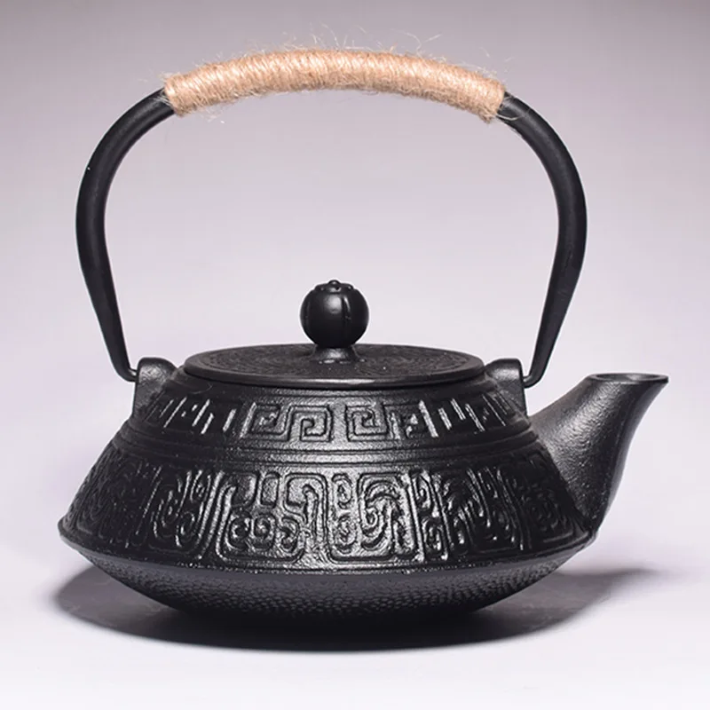 Cast Iron Teapot Set with Strainer, Japanese Tea Pot, Tetsubin Kettle, Enamel Kung Fu Infusers, Metal Net Filter, 900ml