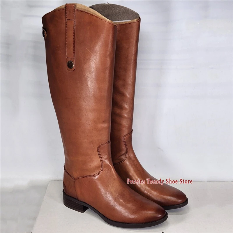 British Style Men's Genuine Leather Knight Boots Versatile Cowhide Zipper Knee High Boots Autumn Winter Comfortable Male Shoes