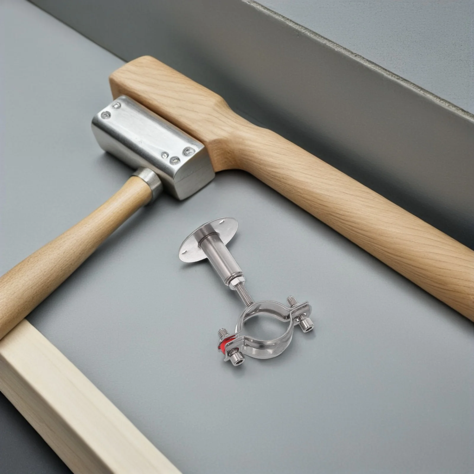 

2Pcs Stainless Steel Wall Ceiling Mount Pipe Bracket Adjustable Clamp for Kitchen Bathroom Utility Room 42-45Mm