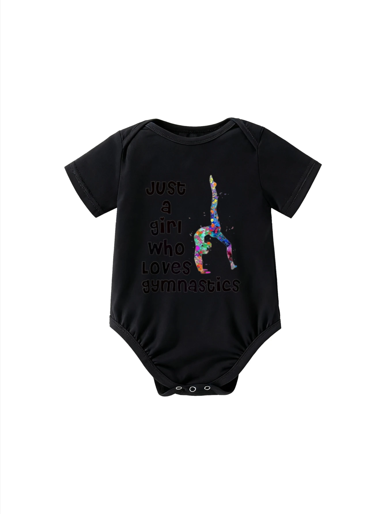 

Детское боди с круглым вырезом JUST A GIRL WHO LOVES GYMNASTICS Text Unisex для мальчиков и девочек, подходит для активных игр