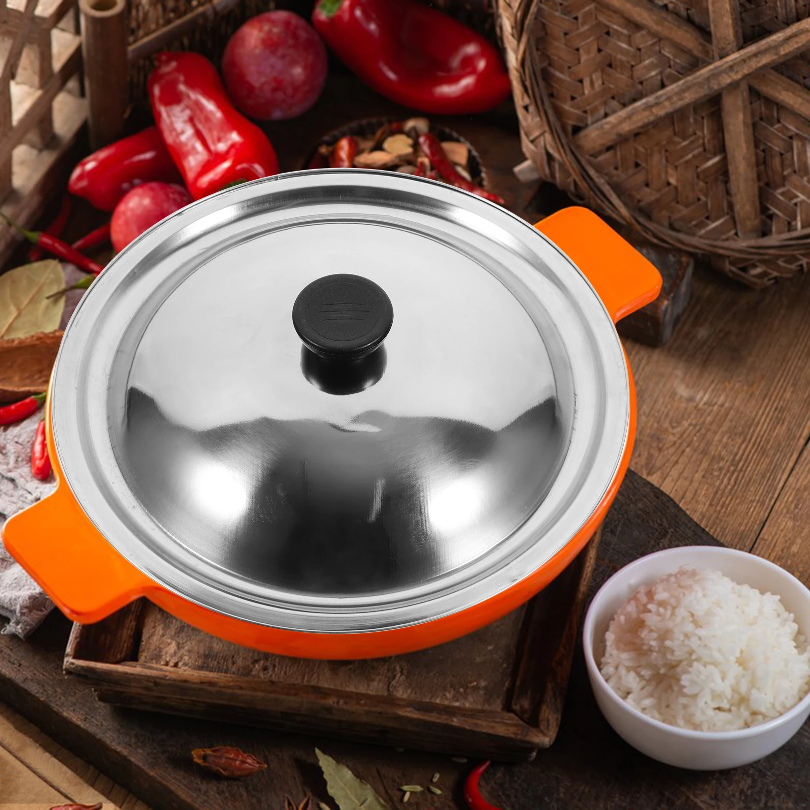 

1pcs Stainless Steel Pot Lid Replacement Lids for Pans Cooking Grill Frying 201 Steel Cover Universal Kitchen Pan Supplies