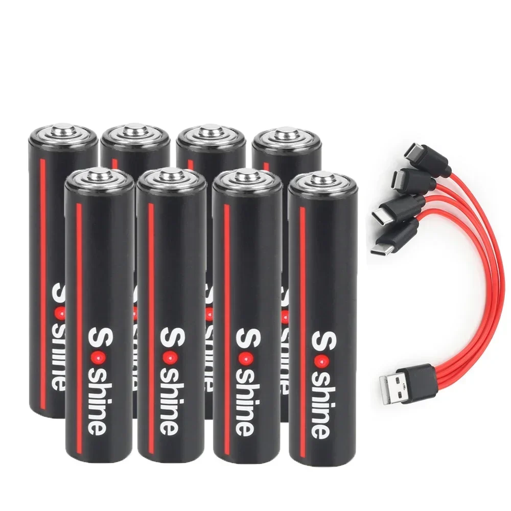 

Soshine 1.5V AAA Lithium Batteries 1100mWh USB li-ion Rechargeable Battery 1000 Times Cycle for Wireless Mouse Remote Control