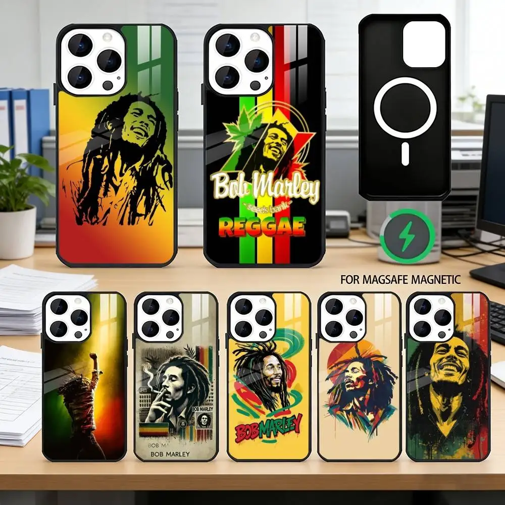 

Bob-b M-marley Phone Case For iPhone17,16,15,14,13,12,11 Plus,Pro Magnetic with Magsafe Wireless Charging