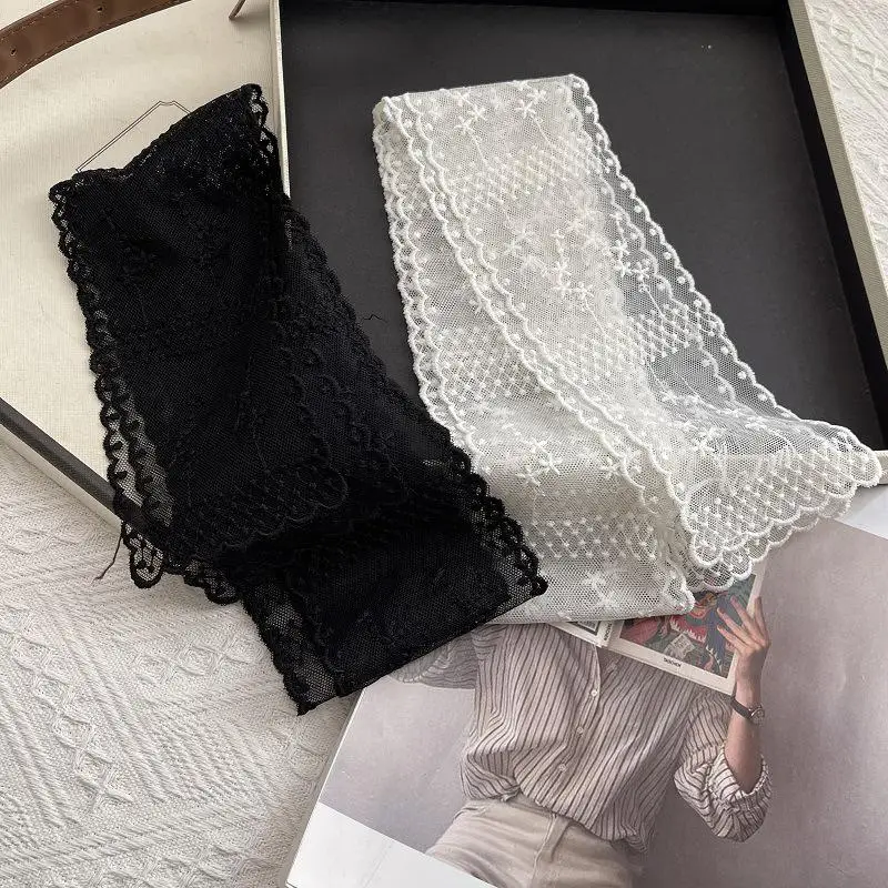 Süßes Blumen-Spitzen-Halsband, Dekoration für das Anziehen, Haarband im koreanischen Stil, transparentes langes Band, Kopftuch – Detail 19
