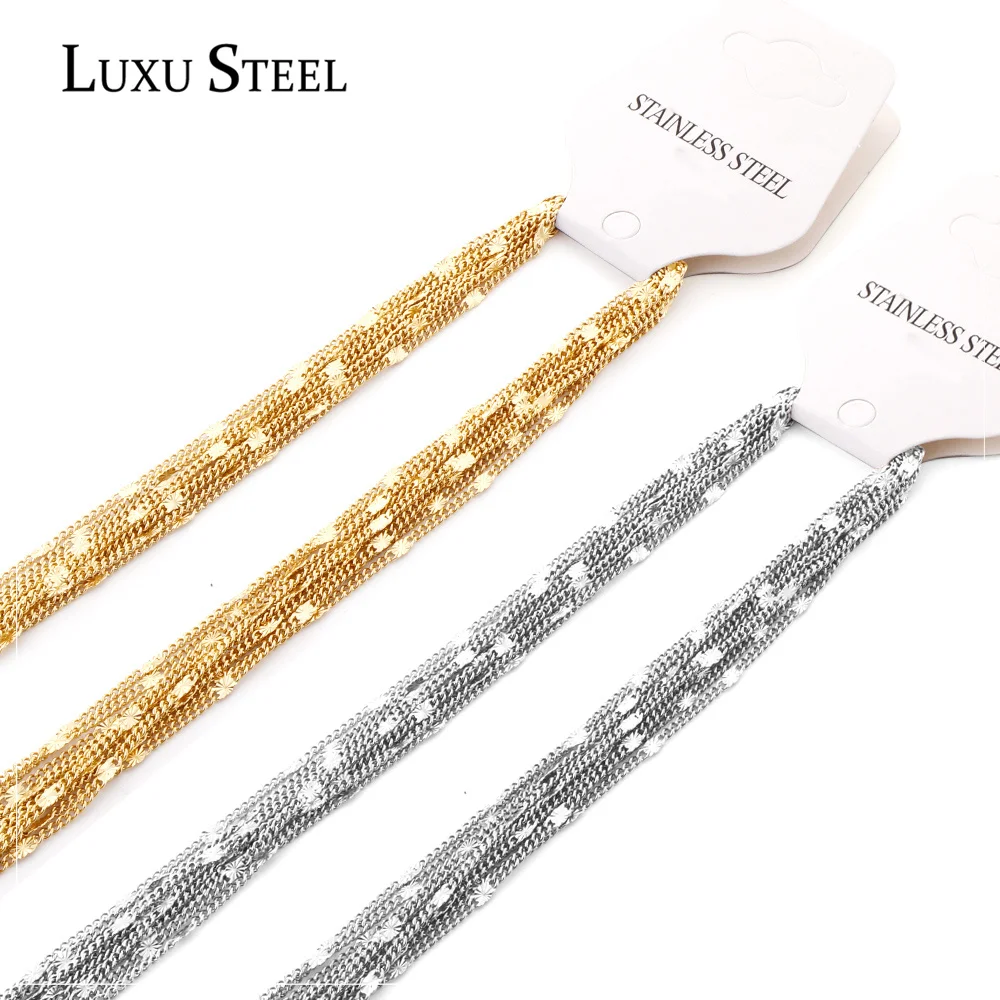LUXUSTEEL 5pcs Lots Statement Necklace Pendants Women Accessories Trendy Style Golden Sideway Chains Necklace Party Bulk Sale