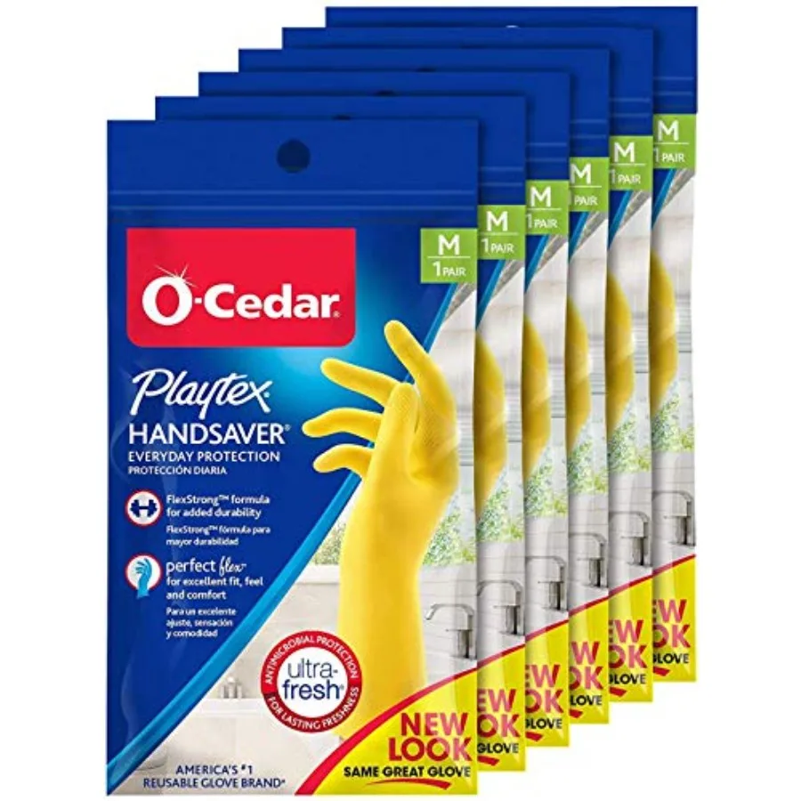 

PLAYTEX HandSaver Rubber Gloves for Kitchen and Household Cleaning 6 Pairs