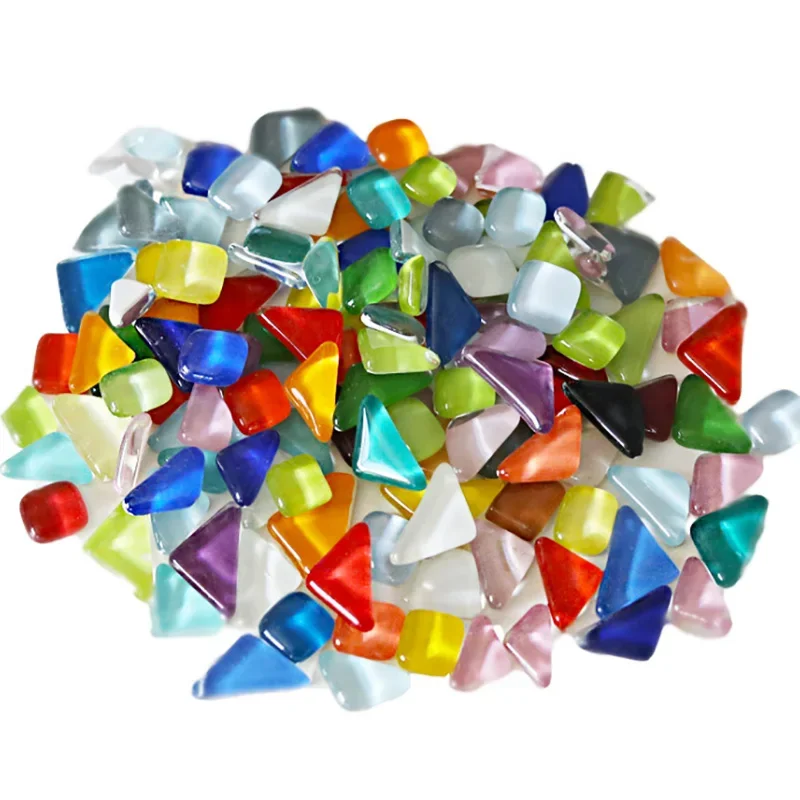 100Gram/Set Diy Irregular Glass Mosaic Stones Mosaic Glass Pebbles Crafts Material Puzzle For Diy Mosaic Making