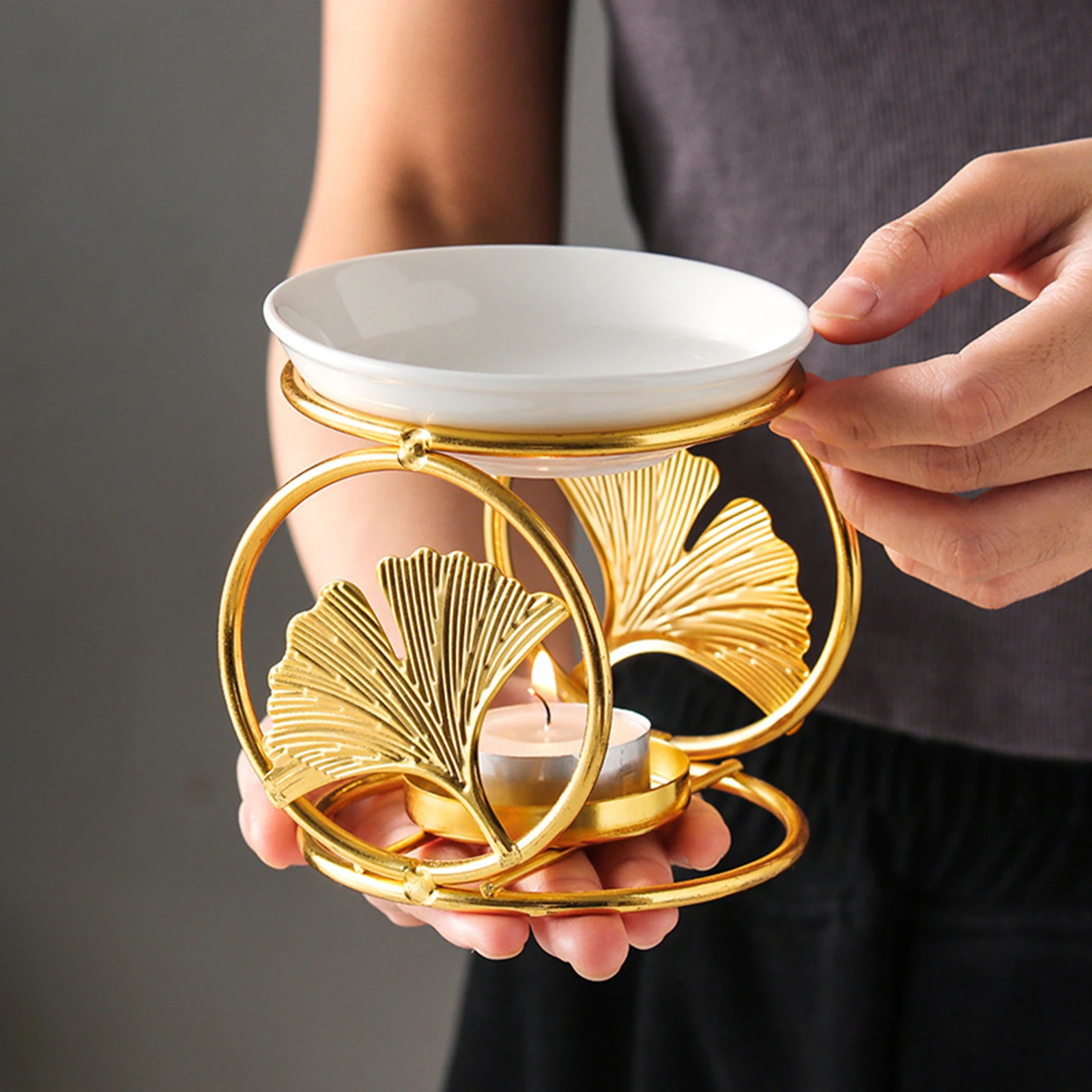 Modern Aromatic Oil Burner Deer Ceramic Essential Oil Candle Holder Wax Melt Burner Warmer Melter Fragrance for Home Office