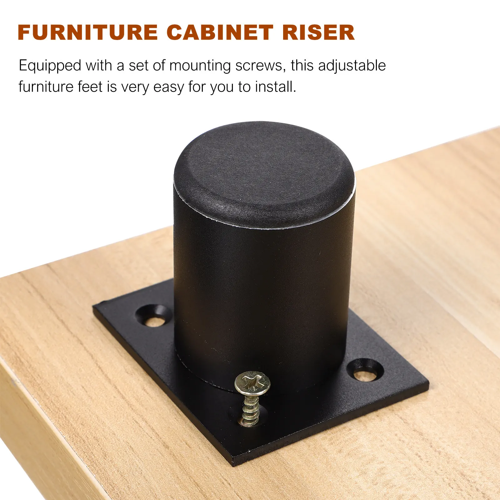 8Pcs Adjustable Furniture Legs Aluminum Alloy Polished Finish Cabinet Riser with Mounting Screws for DIY Furniture Leveling