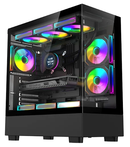 

Game computer case, desktop ATX M-ATX ITX tower game cabinet, game transparent glass side panel computer case