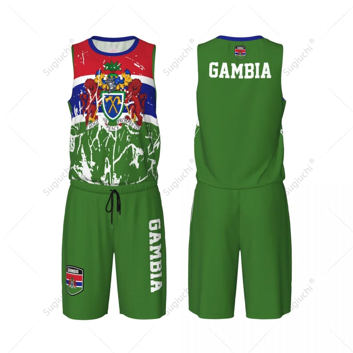 Ensemble de maillot et pantalon de basket-ball pour homme, équipe Gambia Feel Mars, chemise personnalisée, nom Dahber exclusif