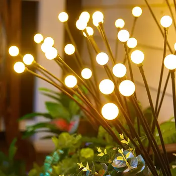 8 LED Solar Garden Lights Powered Firefly Lights Outdoor Waterproof Vibrant Garden Lights