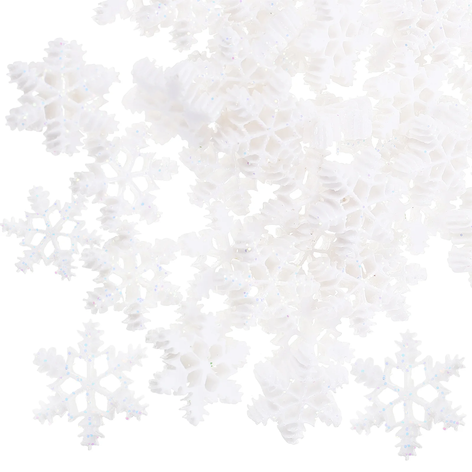 

50Pcs Resin Snowflake Xmas Mini Decorations DIY Christmas Tree Ornaments Snowflakes Hanging Pendants Xmas Festival Craft Decors