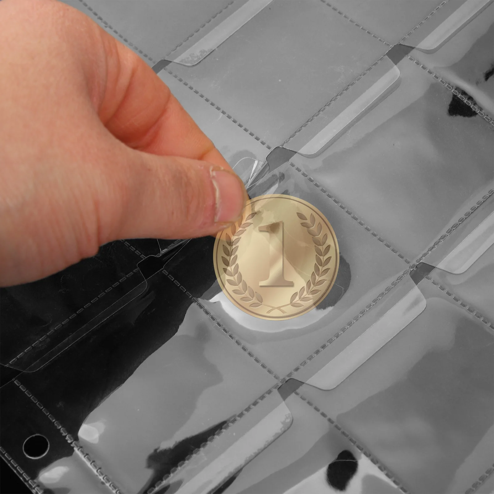 

4Pcs Coin Binder Pages Protective Sleeves Coin Holder Pages Clear Storage Display Medallion Stamps