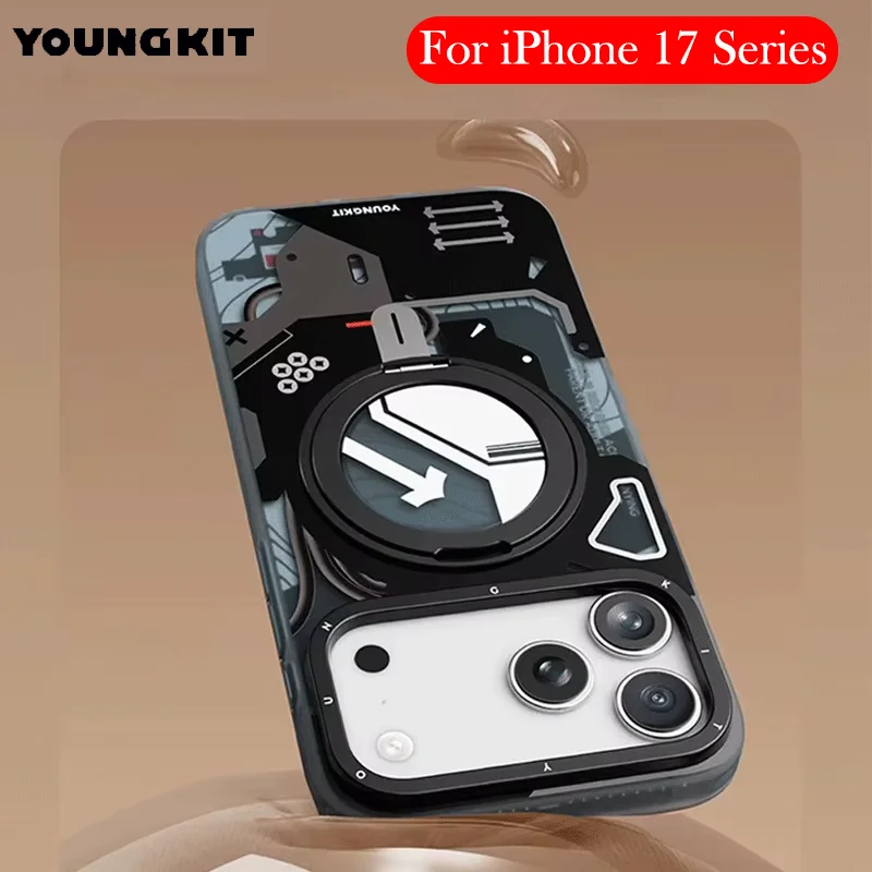 

Чехол YOUNGKIT для iPhone 17 Pro Max, подушка безопасности, кронштейн, задняя крышка, чехол для iPhone 17 Pro