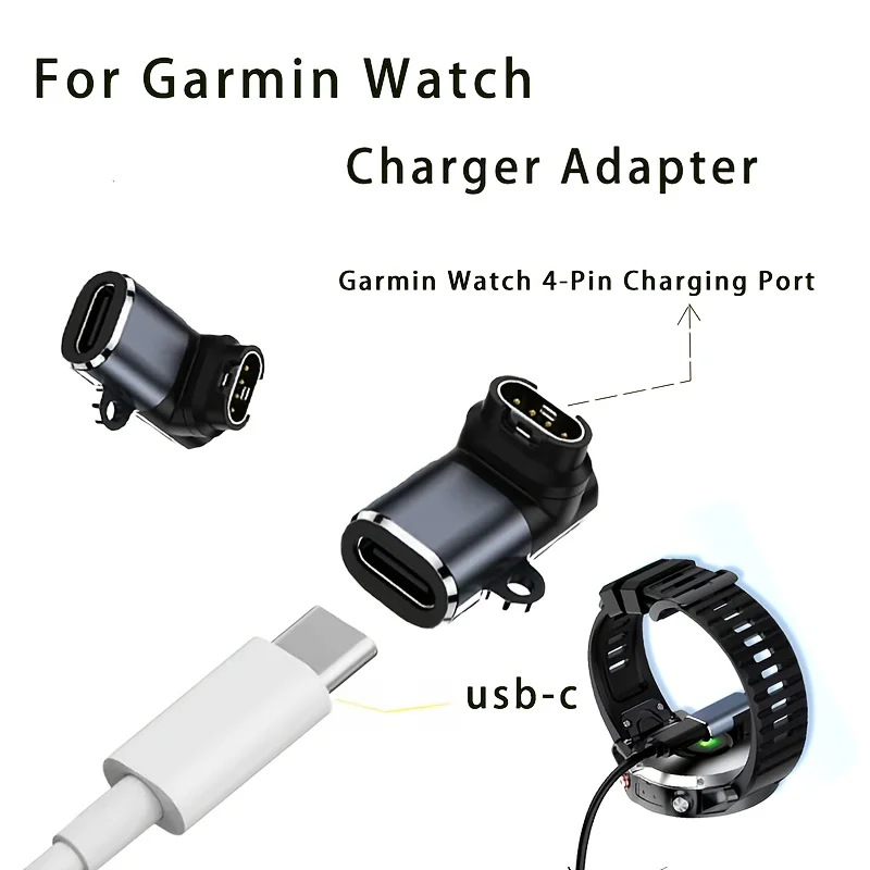 

Зарядное устройство для смарт-часов Garmin Fenix 7/7S/7X/6/6X/6S/5/5S/5X/Venu3/2S/Forerunner 265/965, адаптер Type-C для зарядки часов