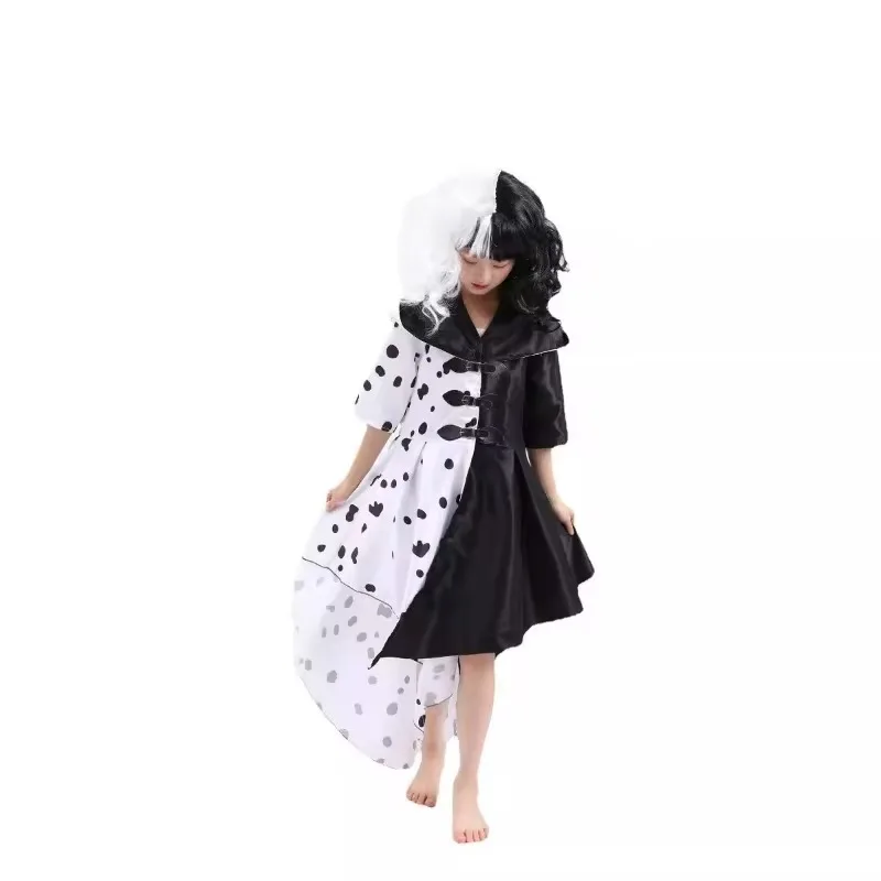 New Halloween 101 Loyal Dog Costume As Cruella De Vil Spotted Dress Stage Show Costume Halloween Costumes for Women