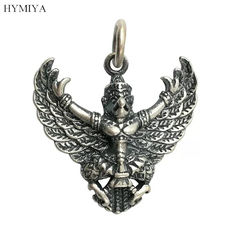 

100% 925 Silver Tibetan Garuda Pendant Necklace Vintage Sterling Buddhist Garuda Pendant Amulet