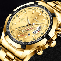 Men's Watch Waterproof Quartz Large Dial Watch Analog Calendar Creative New Technology Brand Luxury Gold Watch Relogio Masculino