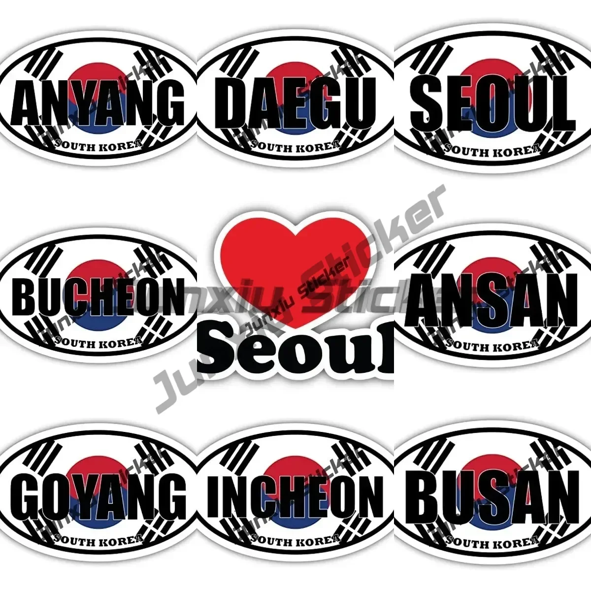 

I Love Seoul South Korea Slogan Car Bumper Sticker Decal Seal Sticker of South Korea Seoul Stamp Seoul South Korea Flag Decal