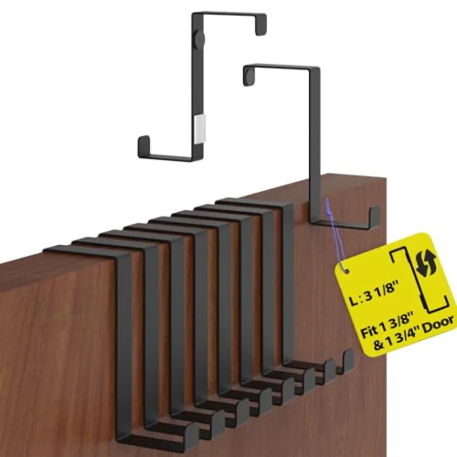 Over the Door Hooks 10 Pack, 2-Sided Fits 1 3/8