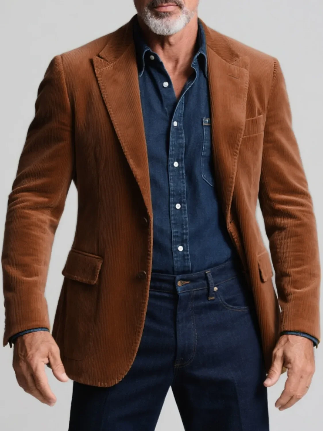 

Faux Suede Jacket for Men Single Breasted Slim Fit Suit Collar Two Pocket Casual Blazer Outerwear Autumn Mens Clothing