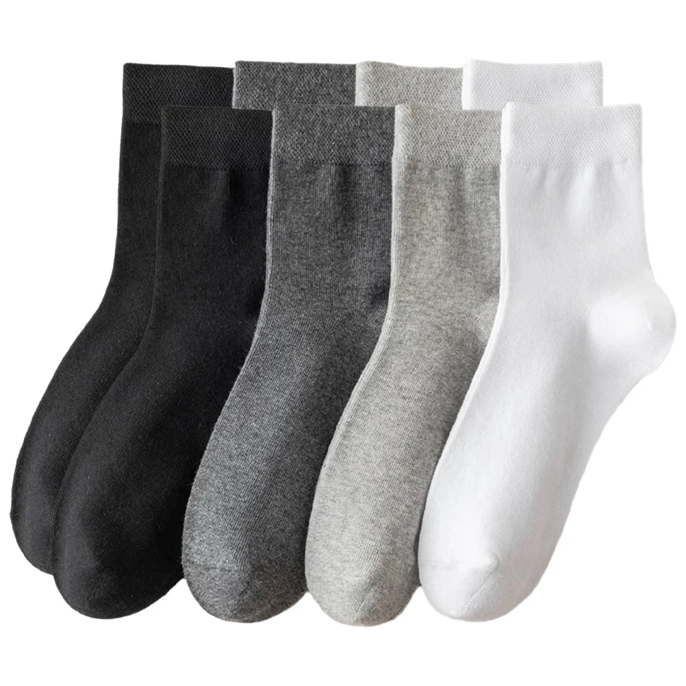 

4Pairs Mens Mid Calf Socks Soft Comfortable Breathable Leg Protecting Suitable for Year Round Wear Socks for Men