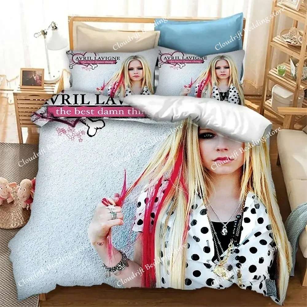

Avril Lavigne Duvet Cover Pillowcase Bedding Set Adult Boys Girls Bedroom Decoration Children Gift Single Double Large Size